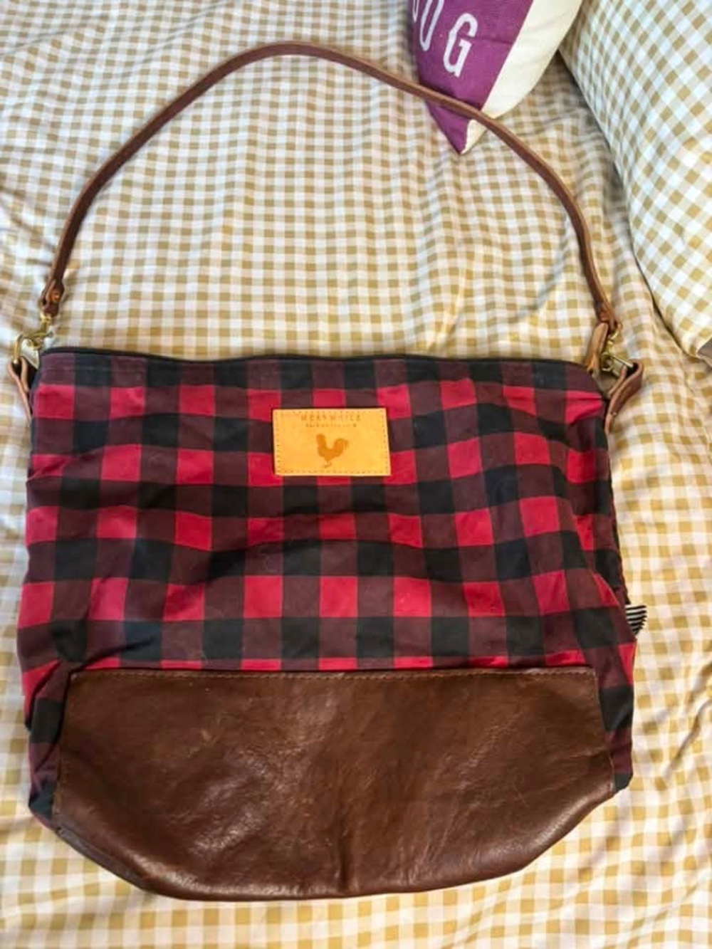 Meanwhile Back on the Farm Buffalo Check Bag